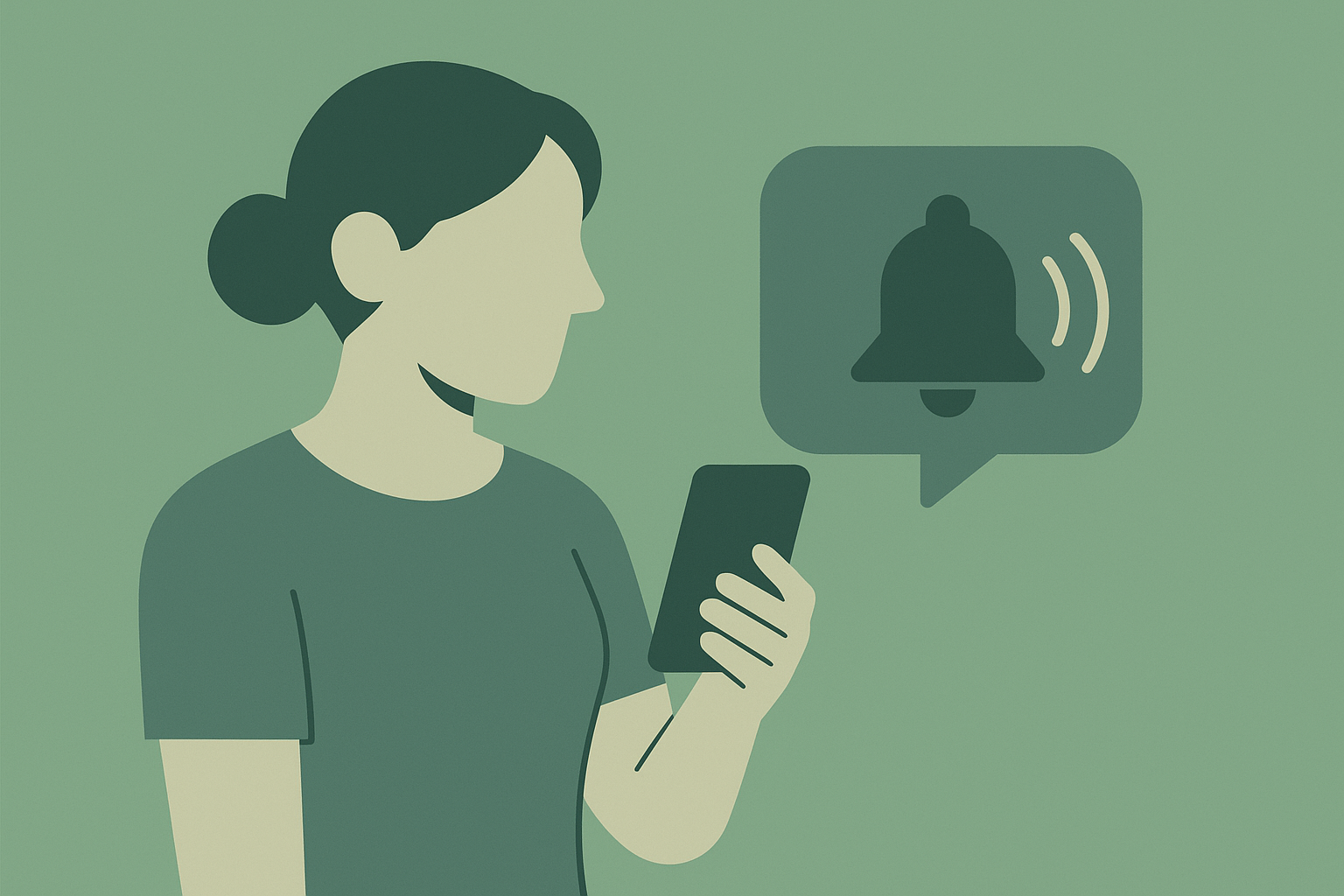 Hero banner image for Reminda showing a person receiving a notification on their phone with a bell icon